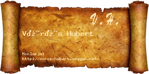 Vörös Hubert névjegykártya